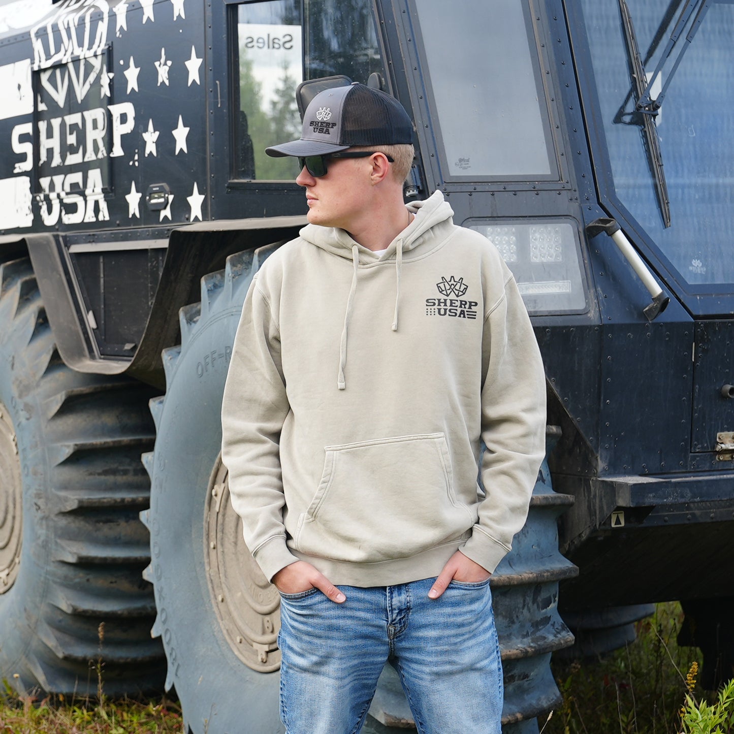 Cement Pigment-Dyed Flag Hoodie (Unisex)